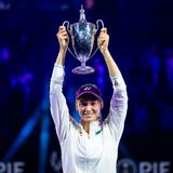 Elena Rybakina lifts trophy after WTA Finals 2025 win